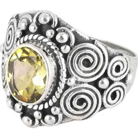 Stunning Natural Rich! Citrine 925 Sterling Silver Rings