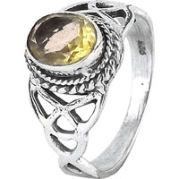 Victorian Style!! Citrine 925 Sterling Silver Ring