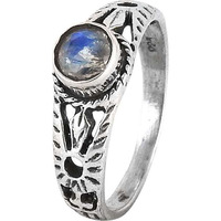 Excellent! Rainbow Moonstone 925 Sterling Silver Ring