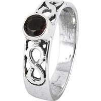 California Style !! Garnet 925 Sterling Silver Ring