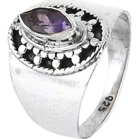 Precious Style!! Amethyst 925 Sterling Silver Rings