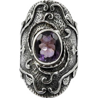 Large Stunning ! Amethyst 925 Sterling Silver Ring