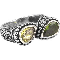 Amazing Design!! Peridot, Citrine 925 Sterling Silver Rings