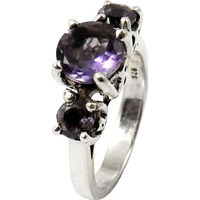 Classy Natural ! 925 Sterling Silver Amethyst Ring