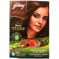 Case of 24 - Godrej Abha Henna Natural Brown Color 6 Sachets - 60 Gm ( 2 Oz)