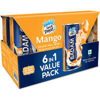 Case of 6 - Vadilal Mango Badam Milk 6 In 1 Value Pack - 180 Ml (6 Fl Oz)
