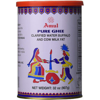 Case of 12 - Amul Pure Ghee Export Can - 2 Lb (907 Gm) [Fs]