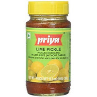 Case of 24 - Priya Lime Pickle Without Garlic - 300 Gm (10.58 Oz)