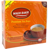 Case of 16 - Wagh Bakri Premium 100 Tea Bags - 200 Gm (7.06 Oz) [50% Off]