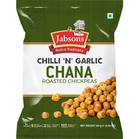 Case of 24 - Jabsons Chilli 'N' Garlic Roasted Chana Chickpeas - 140 Gm (4.94 Oz)