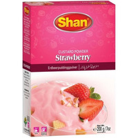 Case of 12 - Shan Custard Powder Strawberry - 200 Gm (7 Oz)