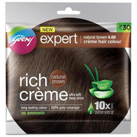 Case of 40 - Godrej Expert Creme Natural Brown 4.0 Hair Color - 20 Gm (0.7 Oz)