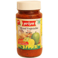 Case of 24 - Priya Mixed Vegetable Pickle Extra Hot With Garlic - 300 Gm (10.6 Oz)