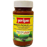 Case of 24 - Priya Mango Pickle With Garlic Extra Hot - 300 Gm (10.6 Oz)