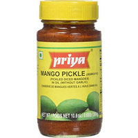 Case of 24 - Priya Mango Pickle Without Garlic Extra Hot - 300 Gm (10.6 Oz)