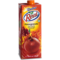 Case of 12 - Dabur Real Pomegranate Fruit Nectar Juice - 1 L (33.8 Fl Oz)