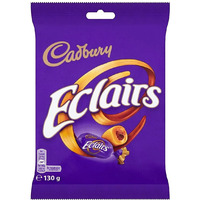 Case of 12 - Cadbury Eclairs Chocolate Bag - 130 Gm (4.59 Oz)