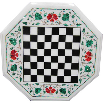 White Marble Chess Table Top