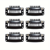 6 Pc Black Chunni Clip