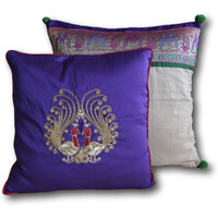 Hand Embroidered Pillow Cover - 16  x16   -