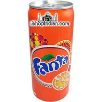 Fanta Orange Flavor Soda, Can, India (300 ml can)