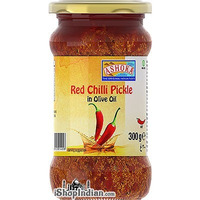 Ashoka Red Chilli Pickle in Olive Oil (10.5 oz bottle)
