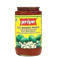 Priya Cut Mango Pickle with Garlic (300 gm bottle)