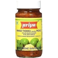 Priya Thokku (Shredded) Mango Pickle with Garlic (300 gm bottle)