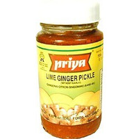 Priya Lime Ginger Pickle without Garlic (300 gm bottle)