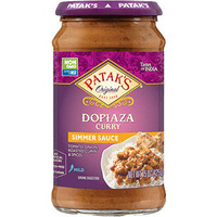 Patak's Dopiaza Curry Simmer Sauce (Tomato, Onion & Cumin - Mild) (15 oz bottle)
