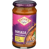 Patak's Dopiaza Curry Simmer Sauce (Tomato, Onion & Cumin - Mild) (15 oz bottle)