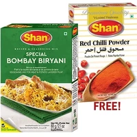 Shan Bombay Biryani Masala + Red Chilli Powder FREE! (Limit 3) (60 gm box)