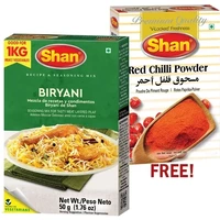 Shan Biryani Masala Mix + Red Chilli Powder FREE! (Limit 3) (50 gm box)