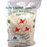 Three Horses Sweet Thai Rice (Sanpatong) (5 lbs bag)