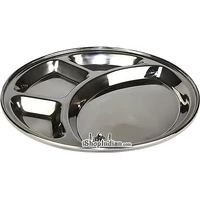 Stainless Steel Rimmed Plate with 4 Compartments (thali) - Round (each)