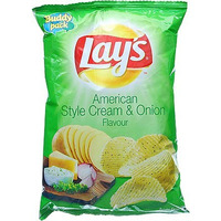 Lay's Cream & Onion Flavour Potato Chips (50 gms bag)