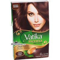 Vatika Henna Hair Colors - Natural Brown (60 gm box)