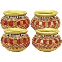 Extra Fancy Matki Diya - 4 Pack (#91220) (4 diyas)