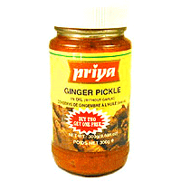 Priya Ginger Pickle Without Garlic (300 gm bottle)