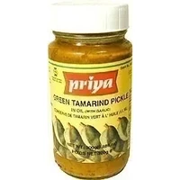 Priya Green Tamarind Pickle with Garlic (300 gm bottle)