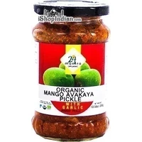 24 Mantra Mango Avakaya Pickle with Garlic (10.58 oz jar)