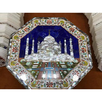 18   Marble Table Top Taj Mahal Lapis Lazuli Stone Inlaid Art Home Decor Gift