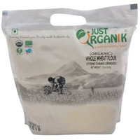 Just Organik Organic Whole Wheat Flour Stone Chakki Grinded Atta - 10 Lb (4.5 Kg)