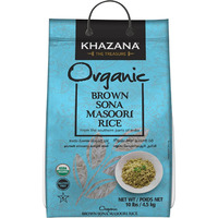 Khazana Organic Brown Sona Masoori Rice - 10 Lb (4.5 Kg) [50% Off]