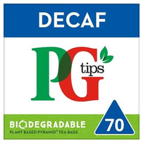 PG Tips Decaf Biodegradable 70 Pyramid Bags - 203 Gm (8.9 Oz) [50% Off]