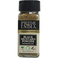 Pride of India  Black Mustard Seed Ground  Perfect Ingredient in Spice Blends  Spice up Pickles/Curries/Stews  Additives Free/Gourmet Spice  Easy to Use  2.6 oz. Small Dual Sifter Bottle