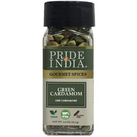 Pride of India ??? Green Cardamom Whole ??? Gourmet & Aromatic Spice ??? Flavoring agent for bakes/teas/drinks & more ??? Full Bodied Green Pods ??? 1.6 oz. Small Dual Sifter Bottle