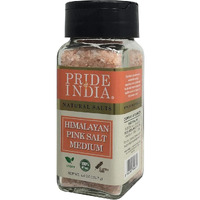 Pride Of India - Pure Himalayan Pink Salt - Enriched w/ 84+ Natural Minerals, Medium Grind Dual sifter (4.2 oz, 119.1 gm)