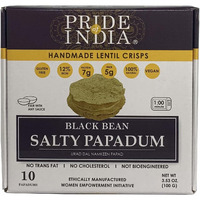 Pride Of India - Salty Black Bean Namkeen Papadum Lentil Crisp - 10 count (3.53oz - 100gm) - Lentil Chips, Gluten-Free Crackers, Healthy Snacks, Indian Snacks, Lentil Crackers