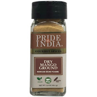 Pride Of India - Natural Dry Mango (Amchur) Powder - 2.4 oz (68 gm) Dual Sifter Jars, Vegan Sun, Dried Spice, Best for Chutneys, Soups